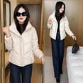 thumbnail image 2 of hoksml Winter Short Down Coat for Women, Casual Oversized Puffer Jacket, Warm Zip-Up Lightweight Outerwear, 2 of 4