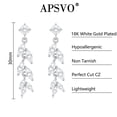 thumbnail image 4 of APSVO 18K White Gold Plated Drop Earrings for Women S925 Sterling Silver Post Hypoallergenic Dangle Earrings Prom Wedding Birthday Graduation Jewelry Gifts Teen Mom Bride Bridesmaid Girlfriend Wife, 4 of 7