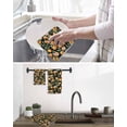 thumbnail image 6 of Spring Yellow Lemon Kitchen Dish Towels for Drying Dishes Set of 2, Green Leaves Botanical Country Retro Waffle Weave Microfiber Terry Hand Tea Bathroom Towels Quick Dry & Absorbent Towel 12x12, 6 of 7
