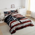 thumbnail image 3 of Castle Fairy Airplane Helicopter Twin Comforter Sets,Vintage USA Flag Bedding Set, 3 of 8