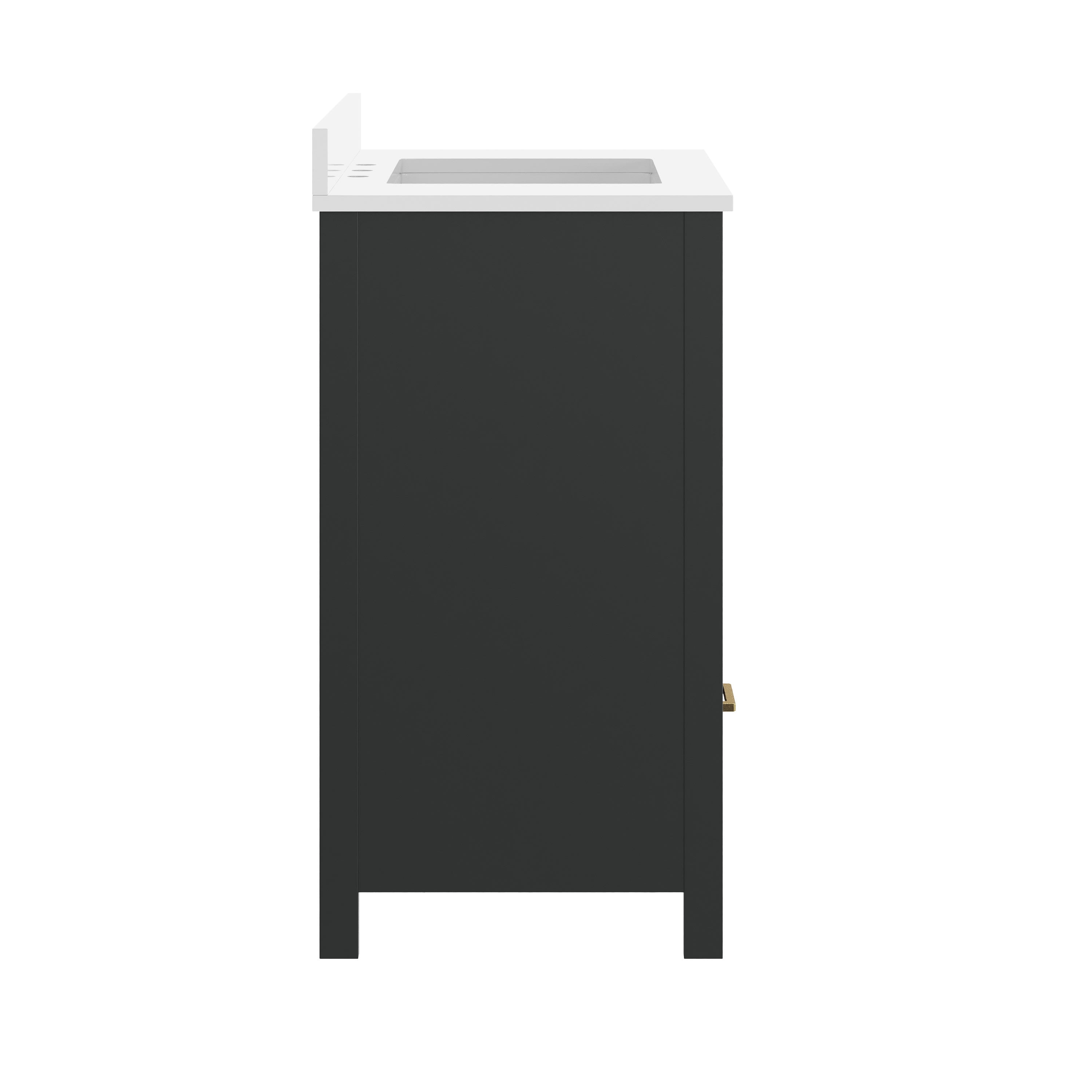 Flash Furniture Haven 36" Bathroom Vanity with Sink and Storage Cabinet Black/Gold (FSBN436KDBKHGD)