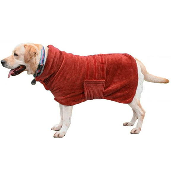 Microfibre Dog Bathrobe Dog Towel Wrap Super Absorbent Dog Drying Coat Bath Robe for Puppy, Medium & Large Dogs, Fast Drying, Adjustable, for Pet Dogs & Cats