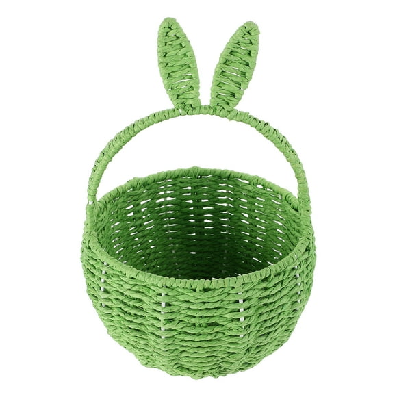 Cesta de mano con forma de oreja de conejo para viajes al aire libre y picnic. Cesta tejida multiusos. Cesta para almacenar frutas y verduras. Adorable cesta tejida. Cesta de mano.
