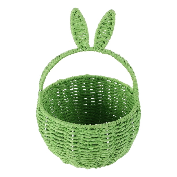 Cesta de mano con forma de oreja de conejo para viajes al aire libre y picnic. Cesta tejida multiusos. Cesta para almacenar frutas y verduras. Adorable cesta tejida. Cesta de mano.