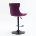 thumbnail image 6 of Dining Chairs Swivel Velvet Barstools Adjusatble Seat Height from 25-33 Inch,17.7inch base, Modern Upholstered Bar Stools with Backs Comfortable Tufted for Home Pub and Kitchen Island,Purple,Set of 2, 6 of 21