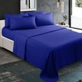 thumbnail image 2 of 400 TC 4-Piece Sheet Set Soft, Wrinkle Resistant 15 Inch Deep Pocket 100% Egyptian Cotton Color Royal blue Solid Size King, 2 of 5