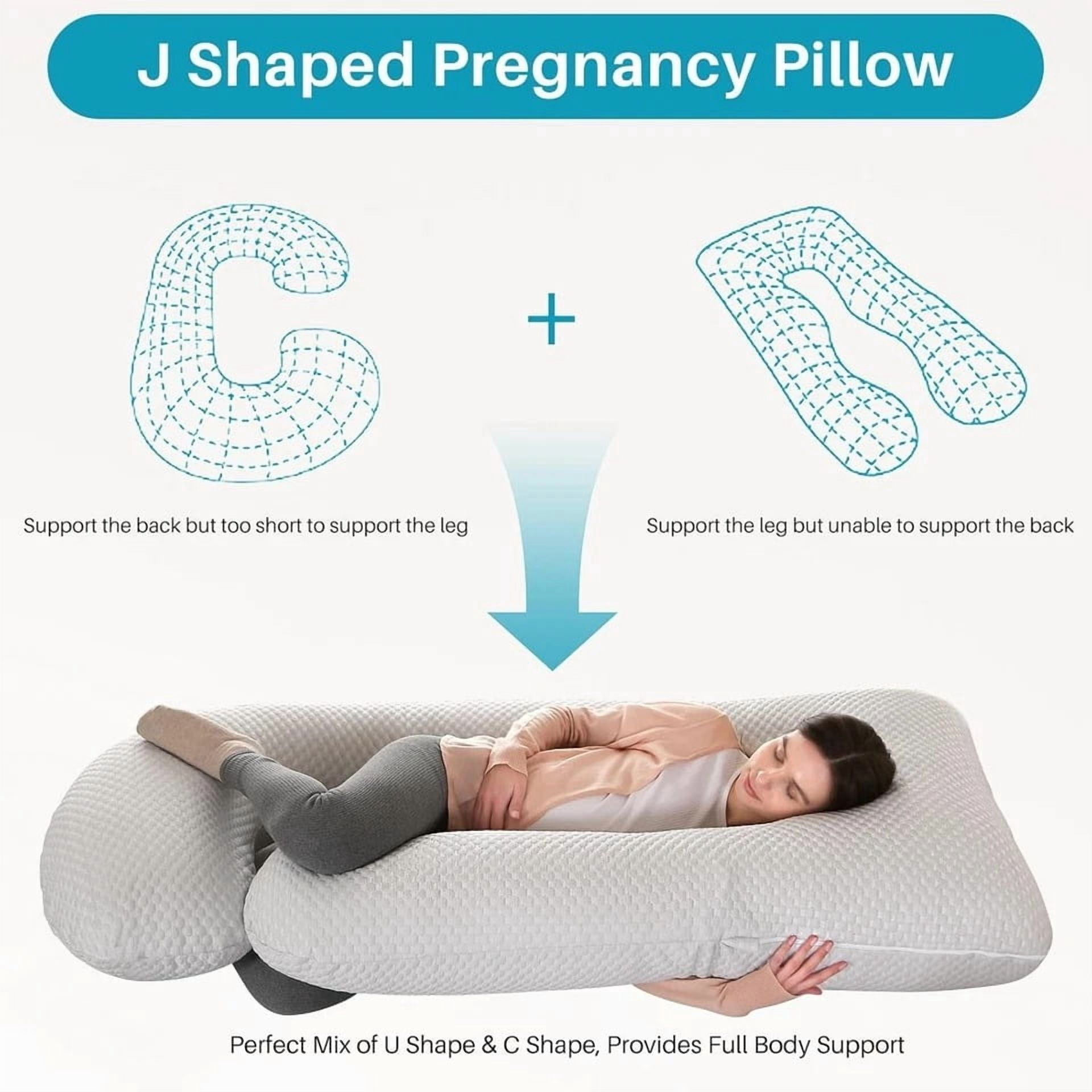 Eurhowing Large Body Pillow, Breathable Full Body Pillow for Side Sleeper, Soft Long Bed Pillow with Removable Cover for Adults, 27×57", Light Gray