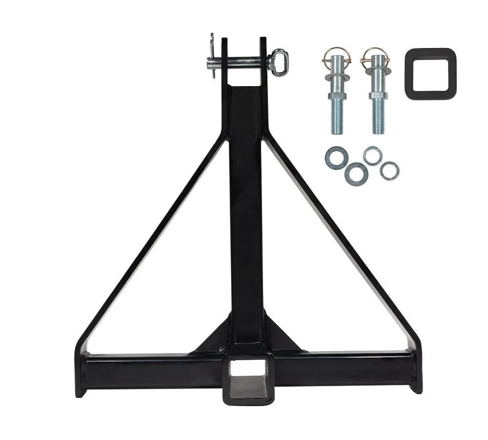 3 Point Trailer Hitch 2" Receiver & Shackle Hitch Receiver with 5/8" Hitch Lock Pin & 3/4'' D Ring Shackle - 11000 lbs WLL - Heavy Duty Trailer Draw Bar Adapter Category 1 Tractor Tow