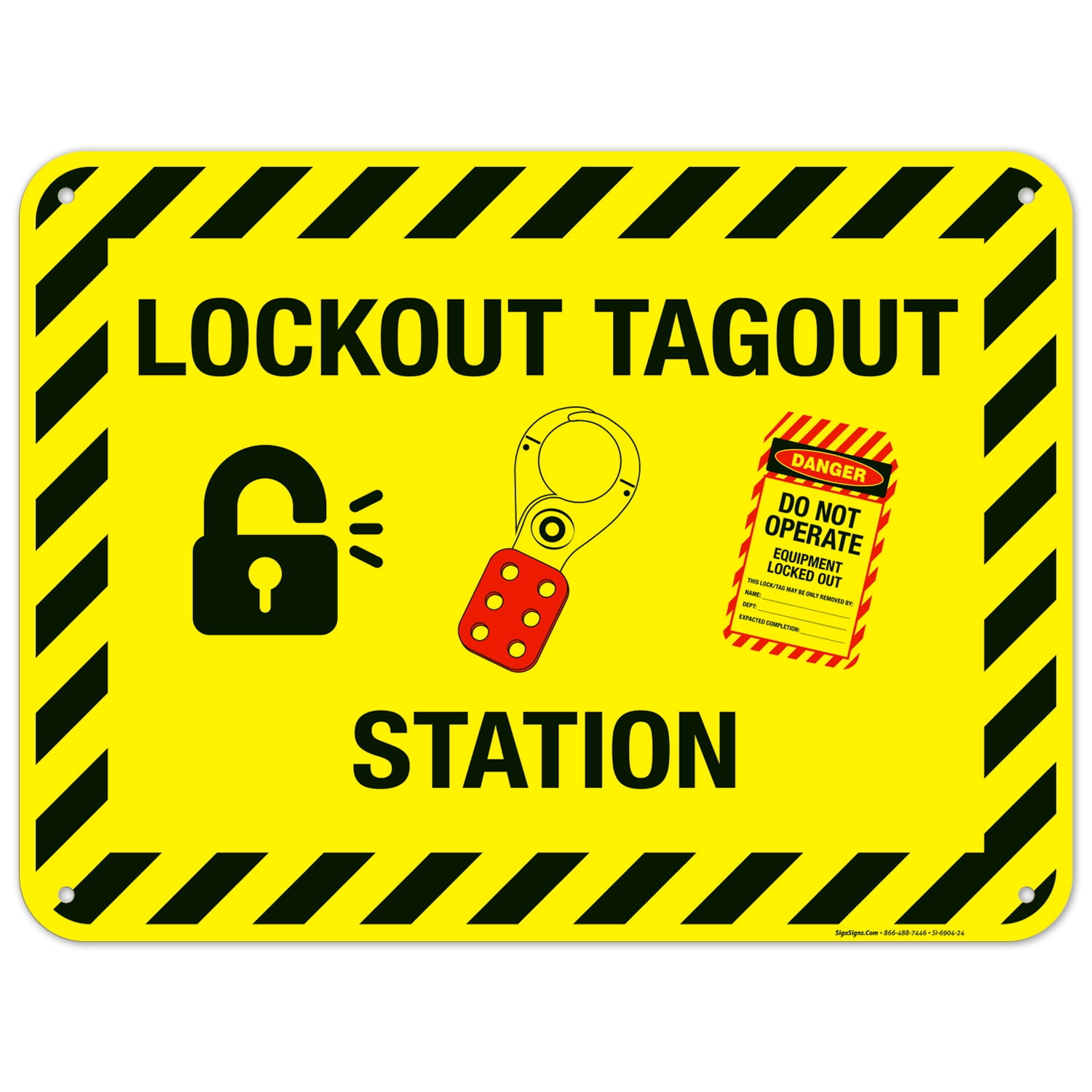 Lockout Tagout Station Sign, - Walmart.com