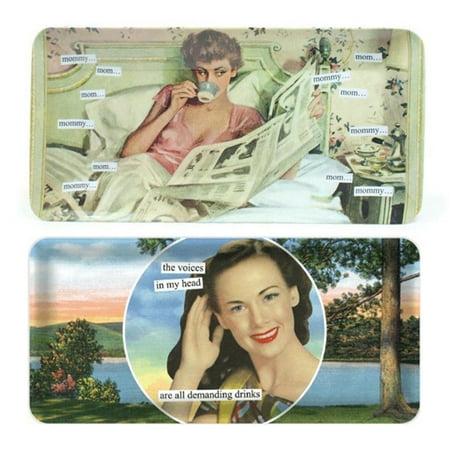 - 2 Anne Taintor Serving Trays Set Plastic Vanity TV Perfume Dresser Ottoman Lap