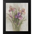 thumbnail image 2 of Hristova, Albena 20x24 Black Modern Framed Museum Art Print Titled - Purple Iris Garden on Grey, 2 of 5