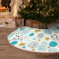 thumbnail image 5 of Lukts Gold Stars Blue Dots Pattern Print Color Life Christmas Tree Skirt, Winter Holiday Tree Mat Decoration ,Can be Used as A Shawl-48", 5 of 6