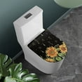 thumbnail image 2 of KUIFORTI Sunflower Toilet Seat Cover Black Toilet Cover Novelty Toilet Mat Protective Cover Replacement Toilet Lid Cover Decorative, 2 of 6