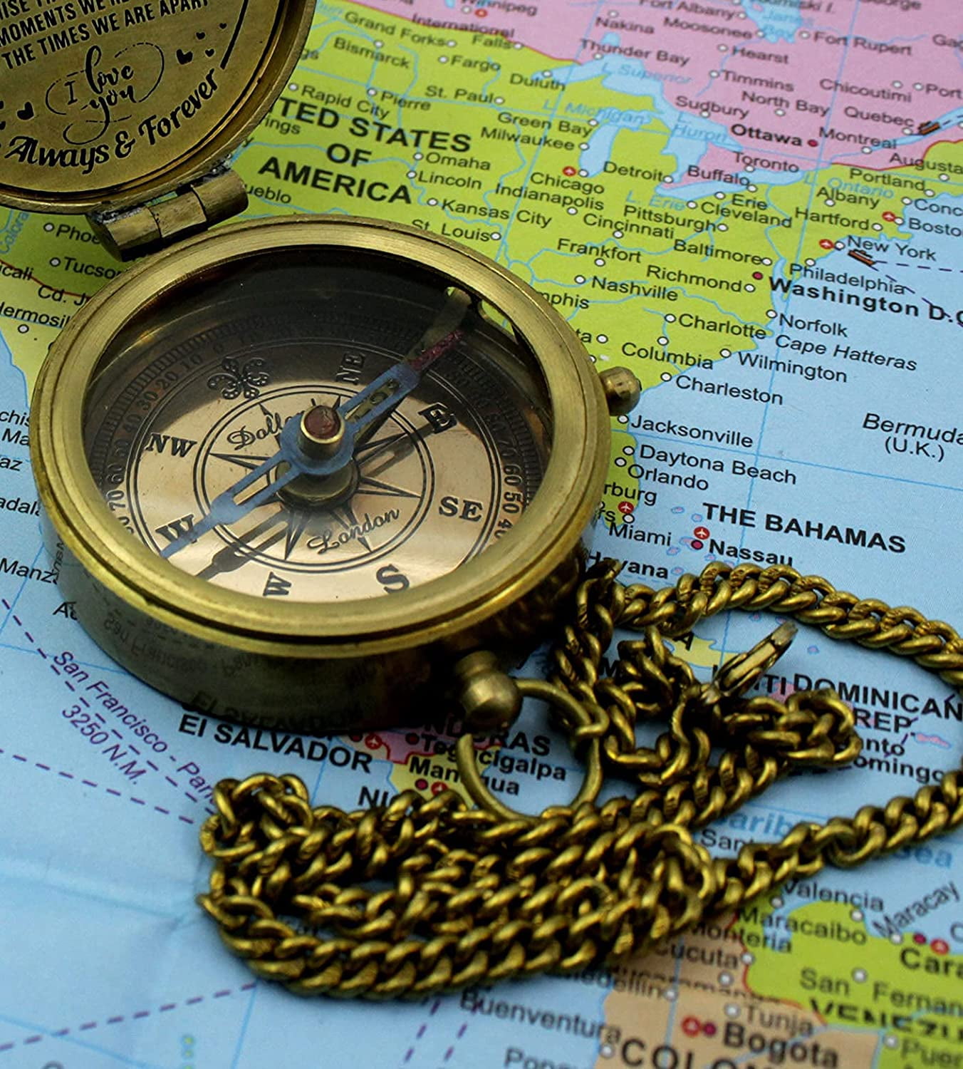 5MOONSUN5's US Army Engraved Brass Military Compass Nautical Marine Gift A Perfect and Unique Gift for Army Person Survival Navigation Compass for Hiking Camping Hunting with Leather Display Case