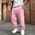 thumbnail image 2 of Men's Jogger Sweatpants Drawstring Elastic Waist Casual Relaxed Fit Athletic Solid Color Lounge Trousers with Pockets, 2 of 7