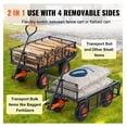 thumbnail image 4 of Garden Dump Cart - 400lbs Heavy Duty Metal Utility Wagon with 10 inch Tires, 2-in-1 Handle, Easy Assembly, Farm & Yard Transport, 4 of 7
