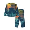 thumbnail image 2 of Junzan Palm Trees Print Womens Pajama Sets,Long Sleeve Button Down For Women Pjs 2 Piece, 2 of 9