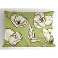 thumbnail image 1 of Magnolia Pillow Sham Sketched Design of Buds Greenish Polka Dotted Background, Decorative Standard King Size Printed Pillowcase, 36 X 20 Inches, Avocado Green Dark Taupe and Ivory, by Ambesonne, 1 of 2