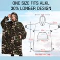 thumbnail image 4 of Oversized Wearable Blanket Hoodie,Brown Mushroom Daisy Dark Pattern Sherpa Blanket Hoodie with Super Pockets,Super Warm Fuzzy Pullover for Women & Men, 4 of 6