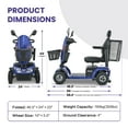thumbnail image 3 of Metro S500 4-Wheel Electric Scooter with Windshield, 500W Motor, Cup Holders & USB Charging Port, LED Lights, Crutch case, Front and Rear Baskets, Blue, 3 of 6