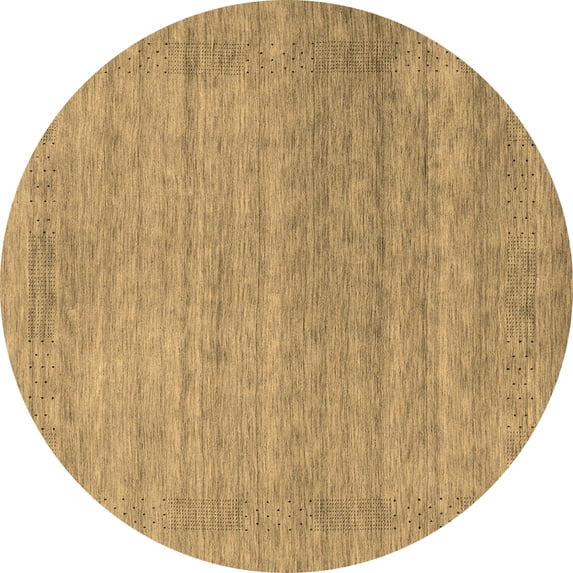 Ahgly Company Indoor Round Abstract Brown Contemporary Area Rugs, 6' Round