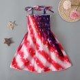 thumbnail image 6 of Toddler Girls 4th of July Dresses Floral Print Summer Dress With Adjustable Ties Size 1-6T, 6 of 6
