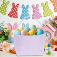 thumbnail image 5 of hulanddfd Easter Bunny Basket, Purple Large Capacity Canvas Handbasket Cute Candy Bowl for Easter Party Decoration, 5 of 6