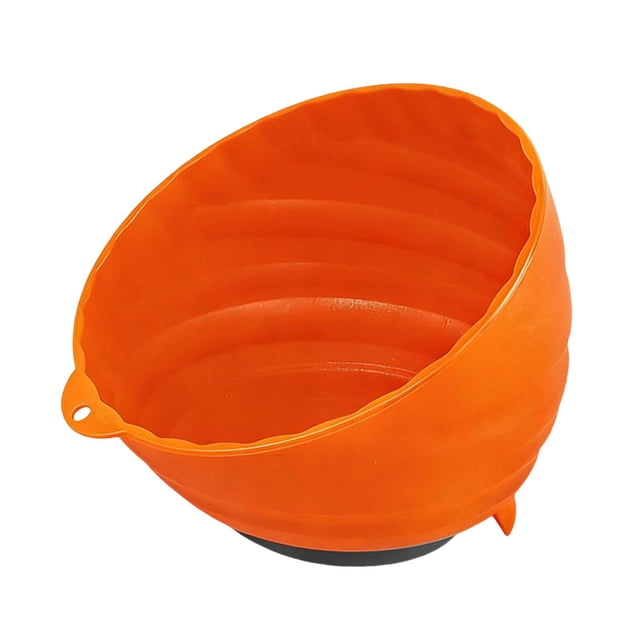 Bandeja de silicona magnética para tuercas, organizador flexible para tornillos, pernos y tuercas. Naranja