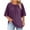 Purple, variant on Plus Size Blouses for Women Pleated Crewneck Half Sleeve Tee Swing Flowy Shirt Family Gathering Clothings