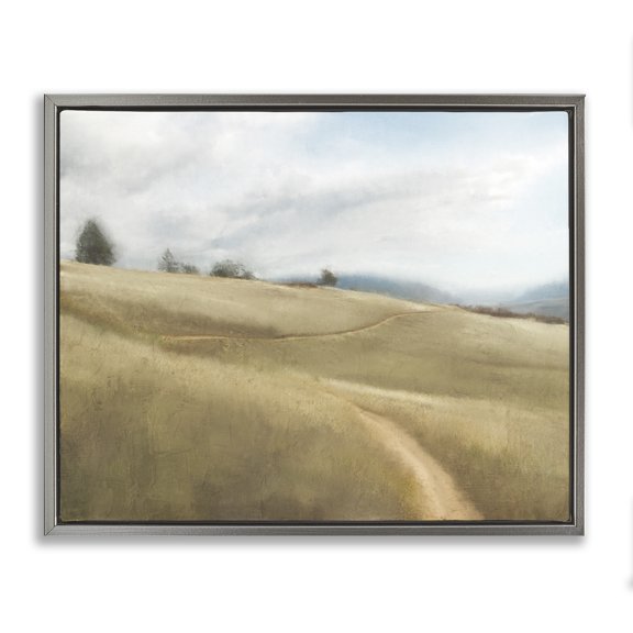 Stupell Industries Traditional Country Path Landscape Gray Floating Frame Canvas Art, 31 x 25, by Kim Allen