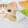 thumbnail image 5 of Homewish Cute Cats Animal Twin Quilt Set,Cartoon Pet Themed Twin Coverlet Set,Green Blue,2-Piece, 5 of 7