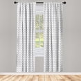 thumbnail image 3 of Ambesonne Abstract Curtains, Zig Zag Chevron Motif, Pair of 28"x95", Pale Grey White, 3 of 5