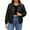 Black, variant on CharmCyan Women's Casual Long-Sleeved Solid Color PU Motorcycle Leather Jacket Coffee M