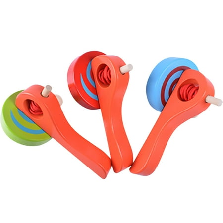

Handle Cable Gyro Preschool Gyroscope Toy Nativity for Childrens Toys Wood Educational Kids Top