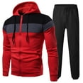 thumbnail image 3 of Letdown Mens 2 Piece Tracksuit Athletic Full Zip Tracksuit Jacquard Jogging Set Jackets And Pants Outfit Sports Clothes Outfits (Red, L), 3 of 3