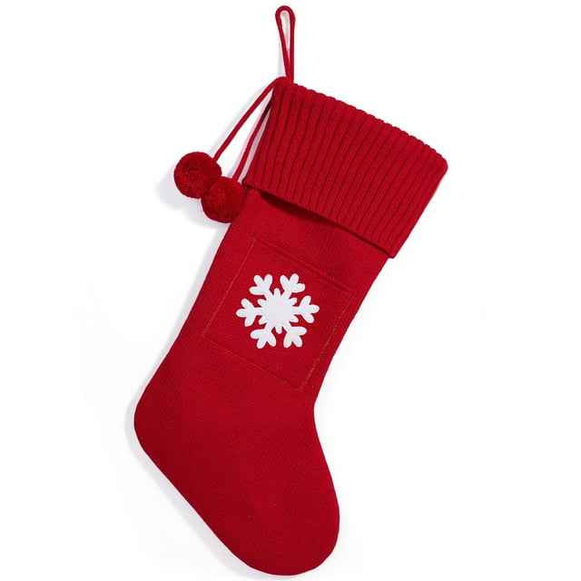 Maoww Knitting Pendant Decorations For Christmas Tree Unique Tree Trin Kets Christmas Alphabet Knitting Red snowflake