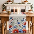 thumbnail image 2 of Table Runner 60 Inches Long for Kitchen Dining, Red Blue Flowers Dresser Scarf Farmhouse, Dining Table Decorations for Wedding/Parties, Spring Floral Farmhouse Botanical Rustic 13 x 60 In, 2 of 8