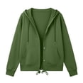 thumbnail image 7 of Women Button Hooded Sweatshirt Jacket Soft Lightweight Hoodies Cardigan with Drawstring Hem Side Pockets Loose Fitting Casual Daily Outwear Green Sweatshirts for Women Hoodies L, 7 of 7