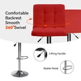 thumbnail image 4 of QunYou Bar Stools Set of 2 Counter Height, Square Cushion Backrest Stools with Footrest for Home & Coffee Shops, 4 of 9