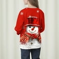 thumbnail image 4 of Lorytime Christmas Kids Sweatshirt Boys Unisex Snowman Shirt Crew Neck Long Sleeve Pullover Drop Shoulder Cute Tops Red, 4 of 7
