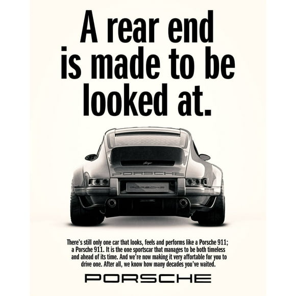 Porsche Poster, Rear end Poster, Funny, Vintage car, Vintage Poster, Vintage Porsche, Car Poster, Funny Car Poster, Funny Porsche Poster