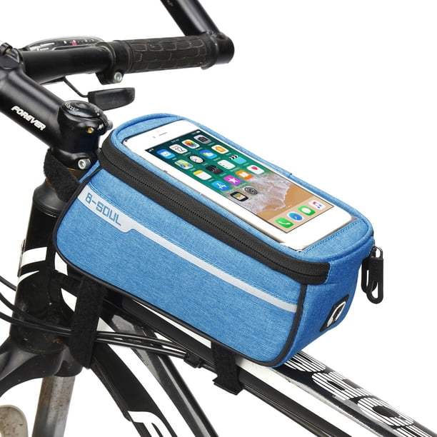 Bolsa para manillar de bicicleta con pantalla táctil reflectante de 6 pulgadas, marco frontal, tubo superior Wmkox8yii jkg483