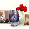 thumbnail image 6 of JAGASY Peacock Tiny Urn for Sister, Purple Urns for Human Ashes keepsake, Cherry Blossom & Pink Flowers Decorative Urns for Siblings, Small Cremation Urn for Brother, (3 Inch), 6 of 7
