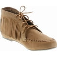 thumbnail image 7 of Bamboo Womens Circus-03 Fringe Moccasin Lace Up Fashion Bootie, Natural, 6.5, 7 of 7