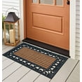 thumbnail image 3 of A1 Home Collections 36"×24" Natural Coir & Rubber Doormat - Decorative Welcome Design, Heavy Duty Coconut Fiber Entry Mat with Non-Slip Backing - Anti-Shed Treated, Low Profile Outdoor Front Door Mat, 3 of 7