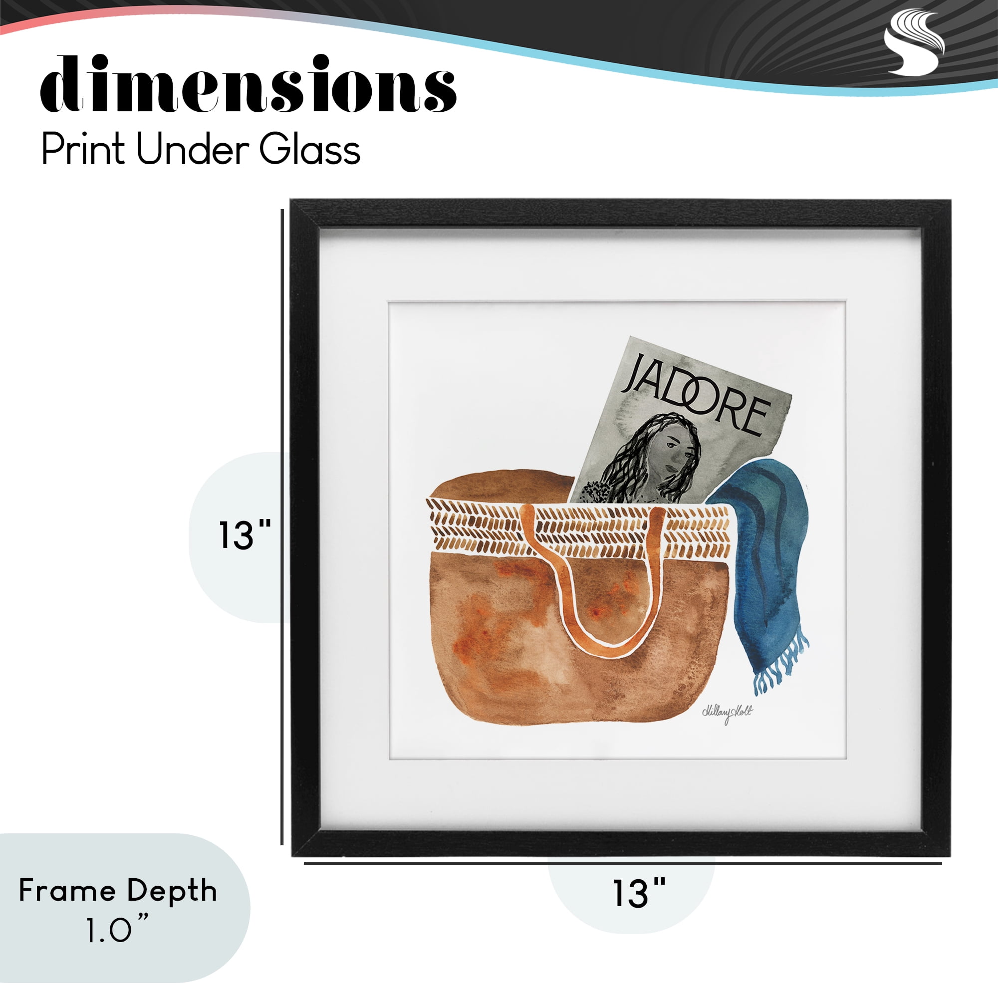 Stupell Industries Tote & Fashion Magazine Black Framed Print Under Glass, design by Hillary Holt