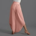 thumbnail image 6 of Lixiuxyad Women Drawstring Pants Women Wide Leg Pants High Waisted Yoga Pants Hippie Pants Boho Beach Plus Size Palazzo Pants Pink, 6 of 6