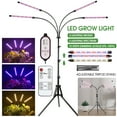 thumbnail image 3 of 4 Heads 80 LED Full Spectrum Plants Grow Light, Red, Blue, Yellow Ttricolor Light, Rechargeable 1.6M Adjustable Tripod Floor Standing Grow Light with Remote Control, 3 of 12
