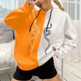 thumbnail image 2 of Jersey de otoño e invierno para mujer, con capucha, estilo punk oscuro, estampado, costura, manga larga, fino, suelto, informal, con cuello encapuchado, suéter, abrigo Pompotops  FGAJ16670, 2 of 5
