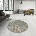 thumbnail image 4 of Ahgly Company Machine Washable Indoor Round Abstract Sage Green Area Rugs, 8' Round, 4 of 7